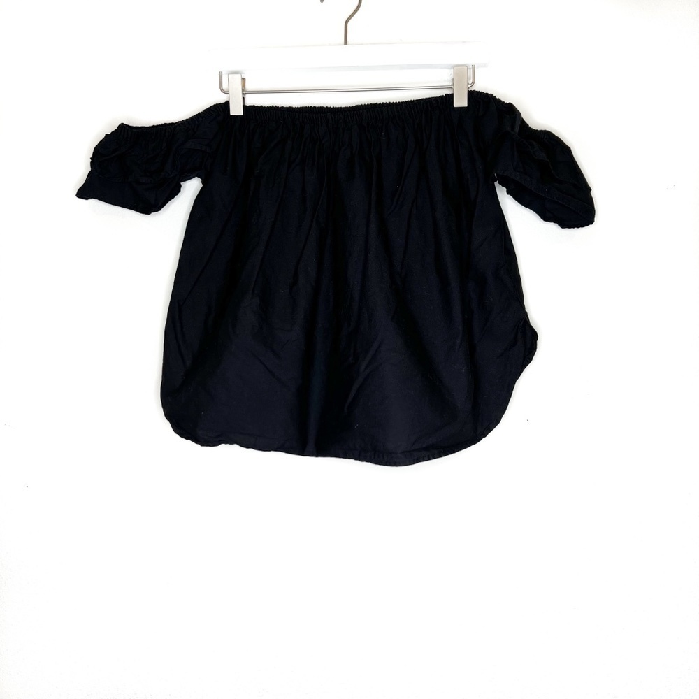 ASOS Cropped Top Black Cropped Off Shoulder Top Short Sleeve